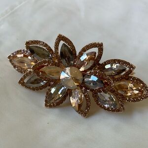 Hair clip barrette crystal flower new